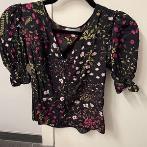 Joie floral puff sleeve blouse